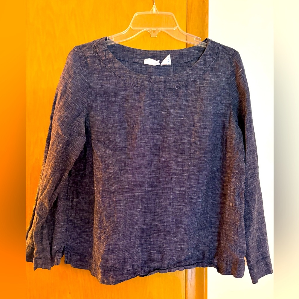 Sigrid Olsen linen 3/4 sleeve top size medium